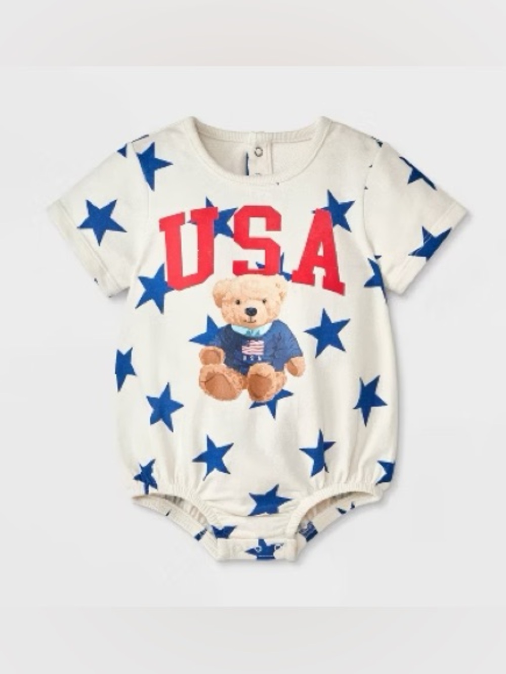 Grayson Mini Baby Americana USA Teddy Bear Romper